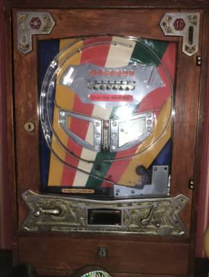 Bryans vintage ALLWIN wooden arcade slot machine Allwin polo