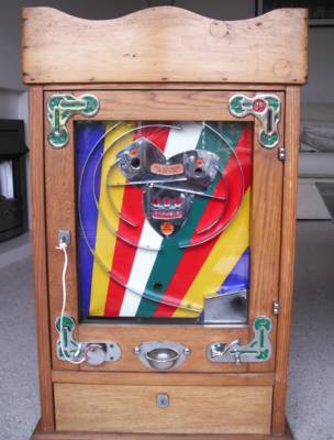 Bryans vintage ALLWIN wooden arcade slot machine Allwin polo